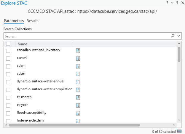 Search Collections bar